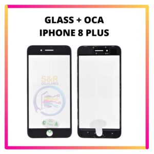 GLASS + OCA + MARCO IPHONE 8 PLUS NEGRO